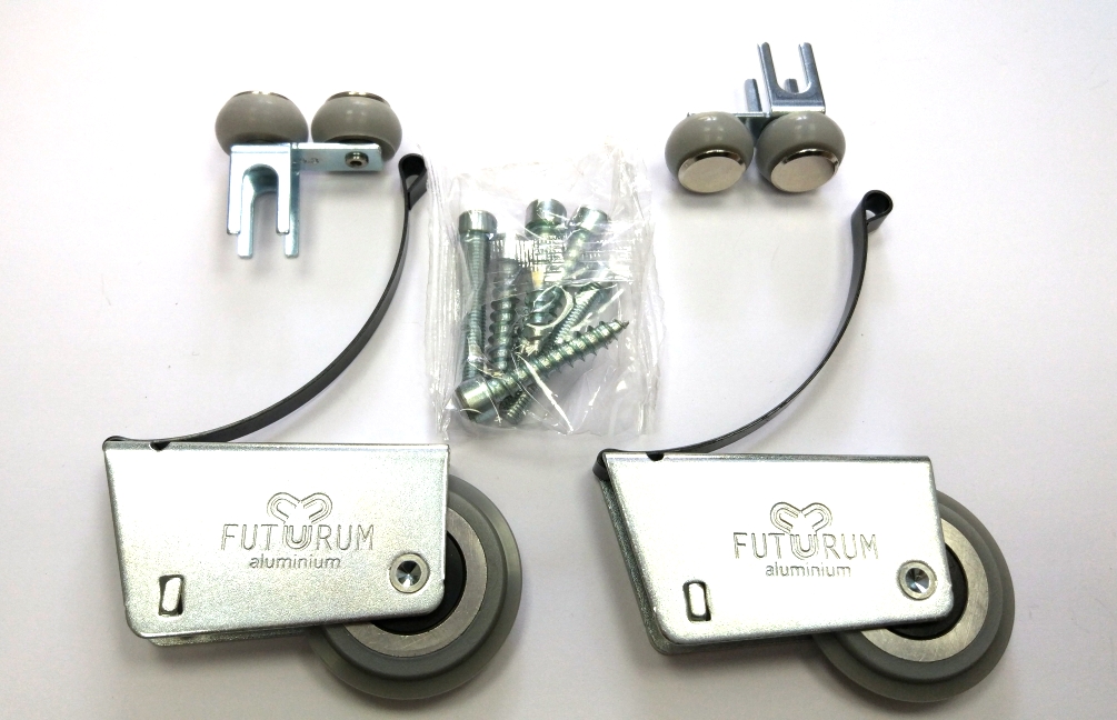 АФ Комплект роликов Futurum AL асимм (откр) верхний силиконовый с подшипником, 2+2+винты
